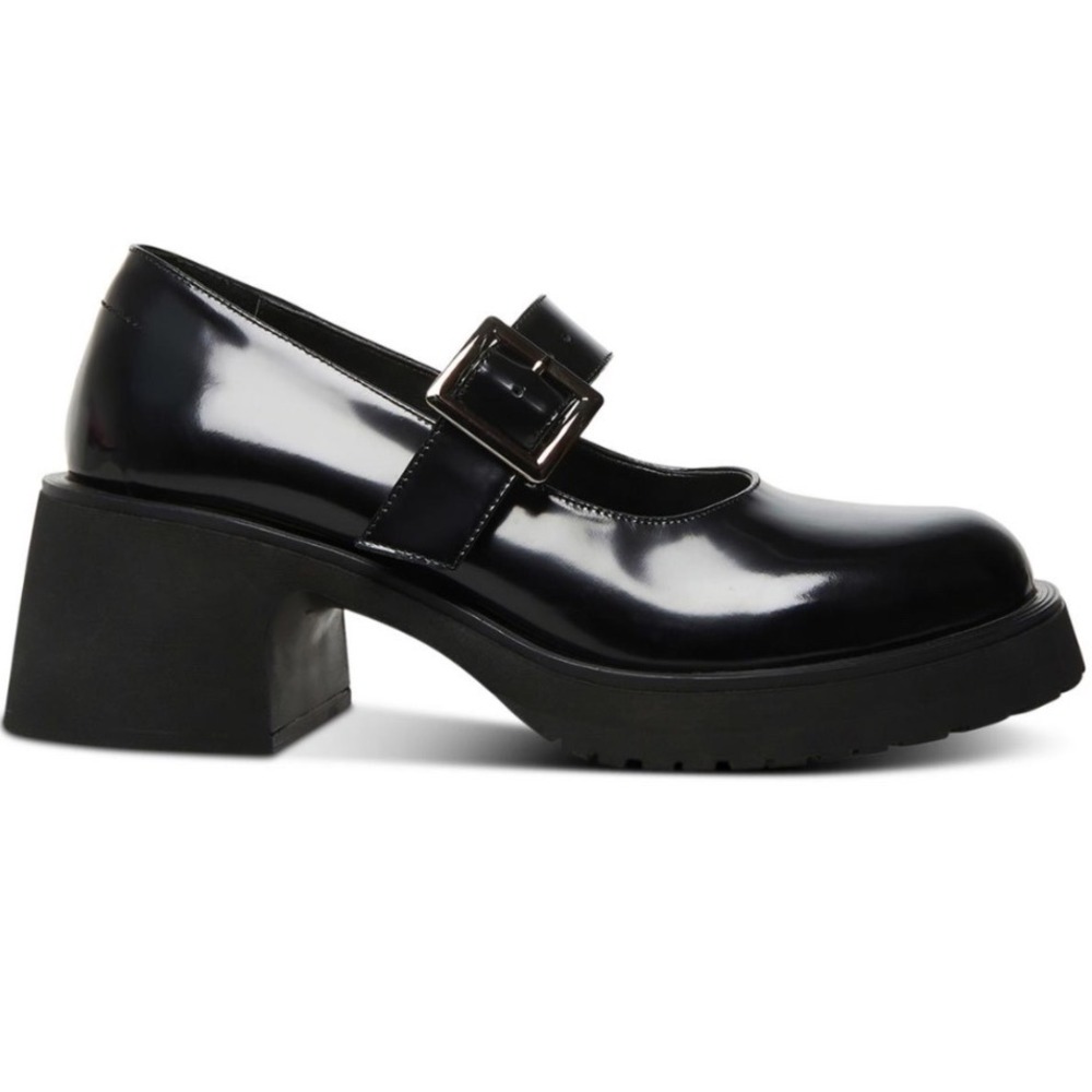 Steve Madden Vintage Black Tulip Patent Leather Mary Jane Heels Women's Size 9M